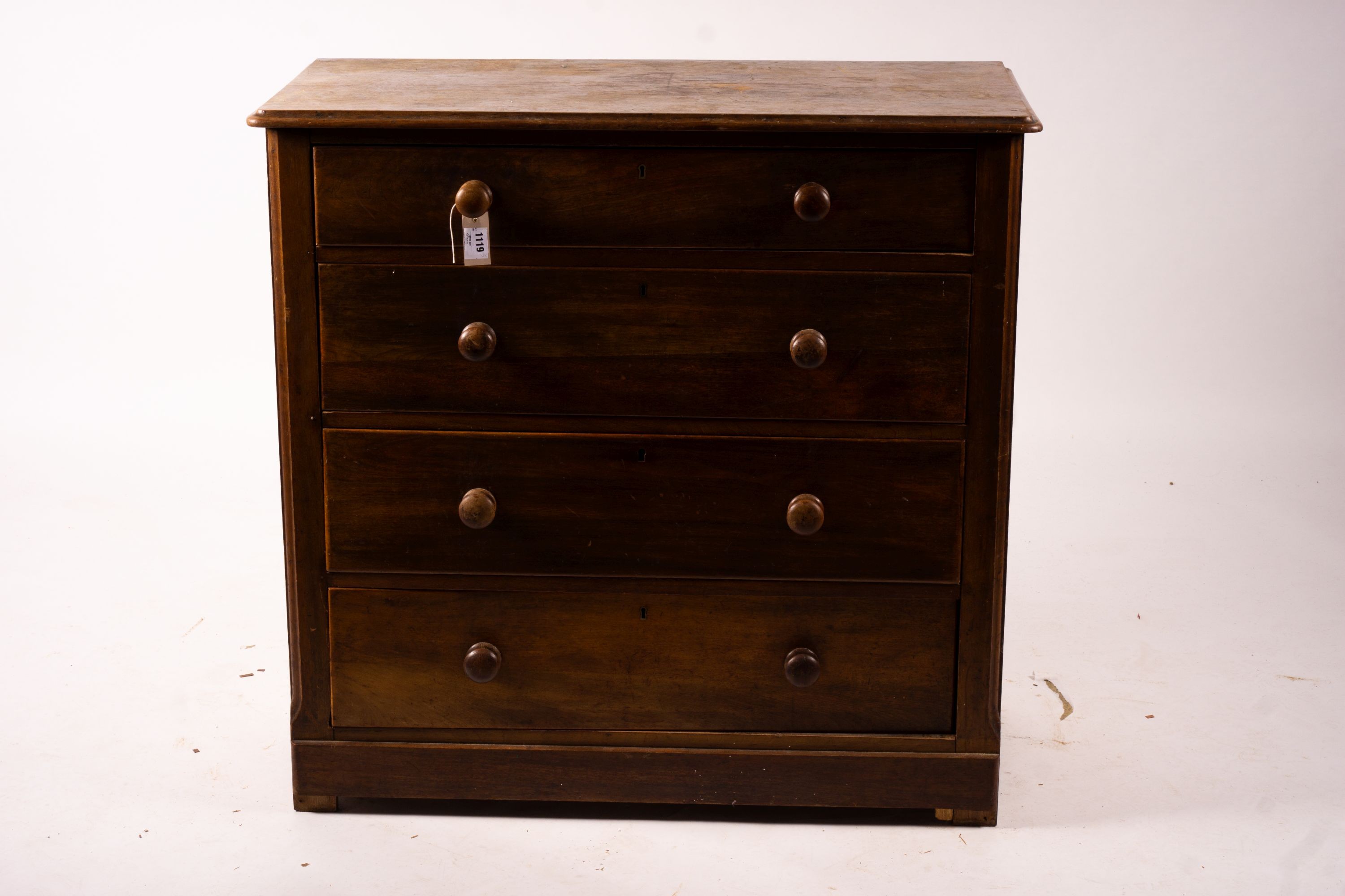A pair of Victorian walnut chests, width 102cm, depth 49cm, height 99cm